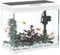 PawHut 27L pecera, acuario de cristal con sistema de filtro, luz LED, bomba de agua, kits de iniciación de pecera para Betta, Goldfish, camarones, blanco