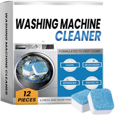Tiefenreinigung Für Waschmaschinen, 12er-Pack, Waschmaschinenreiniger, Tiefenreinigungstabletten, Reinigt Trommelinnenseite Und Waschbottichdichtung, Beseitigt Gerüche (12 Stück)