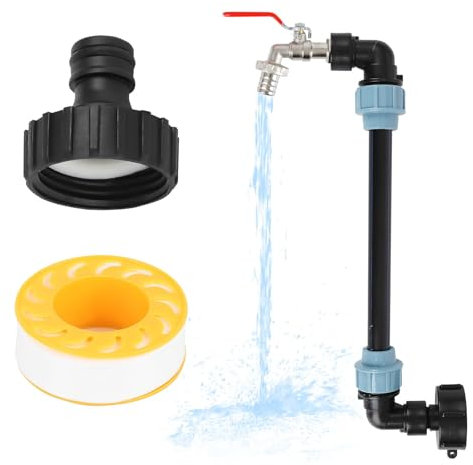 IBC Tank Schwanenhals, Regenfass Auslaufhahn IBC, IBC Schwanenhals 3/4 Zoll Auslaufhahn, IBC Container S60 x 6 3/4 Zoll Hahn, IBC Adapter, IBC Tank Zubehör, IBC Hahn (Red)