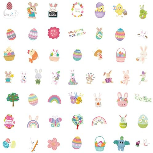 Hasenwasser-Flaschenaufkleber, 50 x niedliche Aufkleber, 3,94 x 3,15 Zoll, wasserdicht, Tieraufkleber für Wasserflaschen, Laptops, Luggage, Computer und Scrapbooking