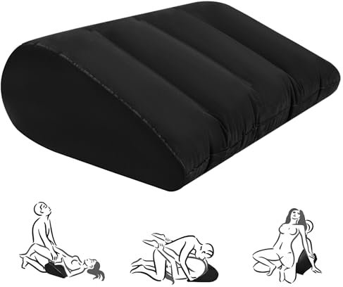Sex Lendenkissen Sex Kissen, Aufblasbarer Keil Dreieck Kissen für Sexstellungen Erotik Kissen Ramps Sex Spielzeug Sex Frauen Position Kissen Sexmöbel für Paare, Männer, Frau (Schwarz)