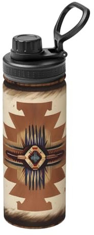 Phayah Bouteille d'eau isotherme à double paroi en acier inoxydable avec motifs amérindiens