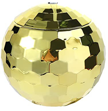 Disco Ball Cups with Lids, Disco Flash Ball Cocktail Cup,Mirror Ball Cups, for Nightclub Bar Party(Gold)