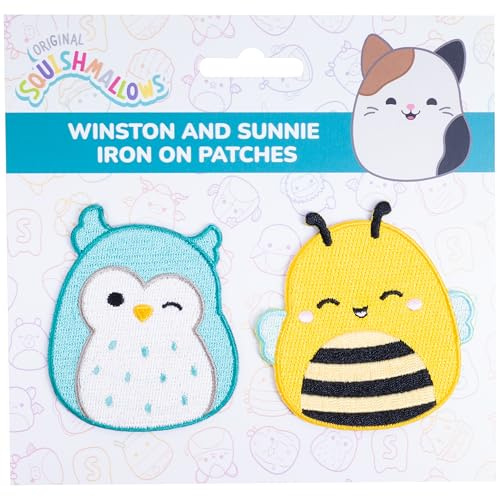 Fizz Creations Squishmallows Iron-On Patches - Winston & Sunny Set