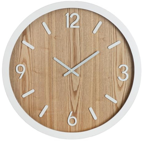 GILDE Wanduhr Arlington - rund - Ø 60cm - braun matt - MDF - Schlichte Zahlenuhr