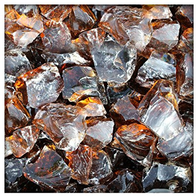 Kieskönig 20 kg Glasbrocken Glasbruch Glassteine Glas Gabione 60-120 mm Farbe Bernstein