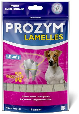Prozym 15 Lamelles pour Chiens - Soin Dentaire à mâcher - N°1 chez Les vétérinaires - Haleine fraîche - Anti-tartre - Anti-Plaque - Gencives saines (S)