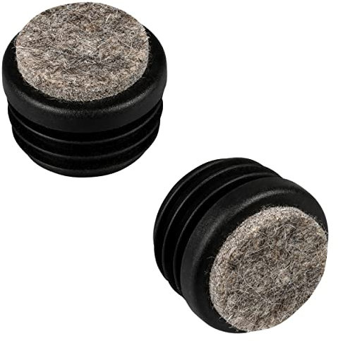 16 Stück Rund Rohrstopfen mit aufgeschweißtem Filz, Filzgleiter, Lamellenstopfen, Verschiedene Größen, Möbelgleiter, Stuhlbeinschoner, Schutzkappen (Außen-Ø: 20mm, Rohrwandstärke: 1,5-2mm)