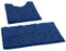 Badezimmerteppich Set 2 Teilig Luxus Chenille Badematte Set, Weiche Plüsch Anti-Rutsch-Bad Teppich + Toilettenmatte.1 '' Mikrofaser Zotteligen Teppich, Super Saugfähig(Curved Set Small, Blue)