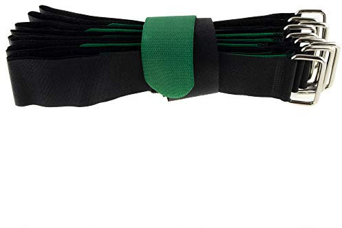 10x Klett-Kabelbinder 600x38 schwarz-grün Flausch/Klett gleichseitig Klettbinder