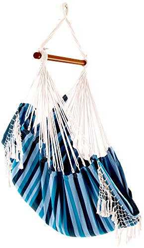Vivere B534 Hängematte Sessel Baumwolle, Blue Lagoon, mehrfabig