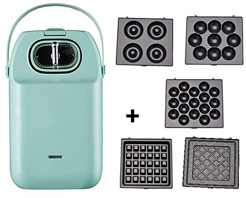 Yajun Electric Waffles Maker Sandwich Machine Egg Cake Oven Kitchen Breakfast Maker Easy to Clean Extra Deep Non-Stick Plates,Green