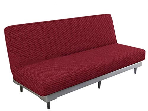 XJHKG Sofabezug Ohne Armlehnen, 3 Sitzer Antirutsch Schlafsofa Couch überzug Clic Clac Bettcouch Couch Sofa Hussen (Weinrot)