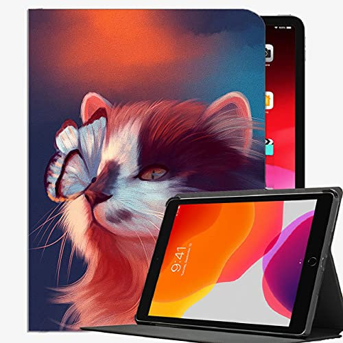 Caso per iPad 9.7 2018/2017, Cat Butterfly Art Case Slim Cover Shell per iPad 9.7 pollici