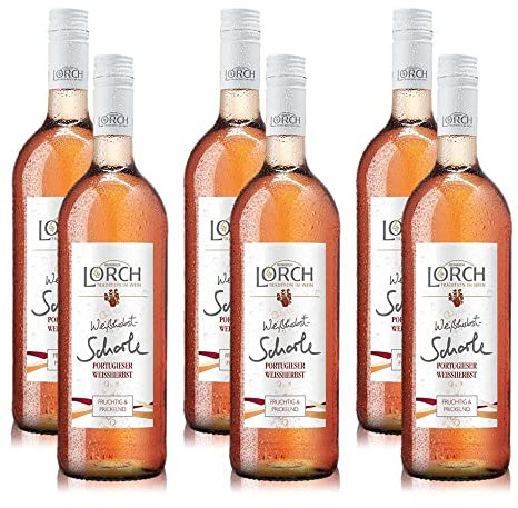 6 Flaschen Lorch Weinschorle Portugieser Weissherbst, fruchtige Weinschorle Roséwein (6x1,0 l)