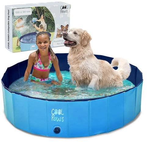 Cool Paws Pataugeoire Pliable pour Chiens et Enfants en Plusieurs Tailles (S à XL), Design en Plastique Rigide étanche et Durable, Baignoire pour Animaux de Compagnie ou Piscine de Jeu pour