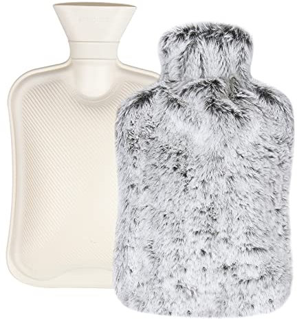 Gofady Hot Water Bottle with Plush Cover, 2L Large Capacity, Leakproof Hot Water Bag for Pain Relief, Period Cramps, Shoulder, Neck