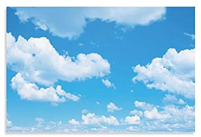 Blauer Himmel, weiße Wolken, 2 Poster, dekoratives Gemälde, Leinwand, Wandposter und Kunstdruck, modernes Familienschlafzimmer-Dekor, Poster, 20 x 30 cm