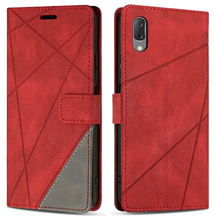 SONWO Case for Sony Xperia L3, Premium PU Leather Flip Wallet Case Magnetic Closure Cover Case Card Slots kickstand Phone Case for Sony Xperia L3, Red