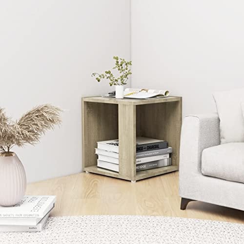 Tidyard Beistelltisch Eckschrank Ablagefach Couchtisch Sofatisch Wohnzimmertisch, für Wohnzimmer, Schlafzimmer, Sonoma-Eiche 33x33x34,5 cm Holzwerkstoff