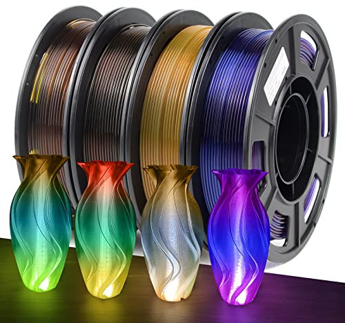 IEMAI PETG-Filament, 1,75 mm, 3D-Drucker-Filament-Set, mehrfarbiges PETG-Filament, 250 g x 4 Spule, transparentes PETG-Filament-Set, PETG 1,75 mm, Maßgenauigkeit +/- 0,02 mm