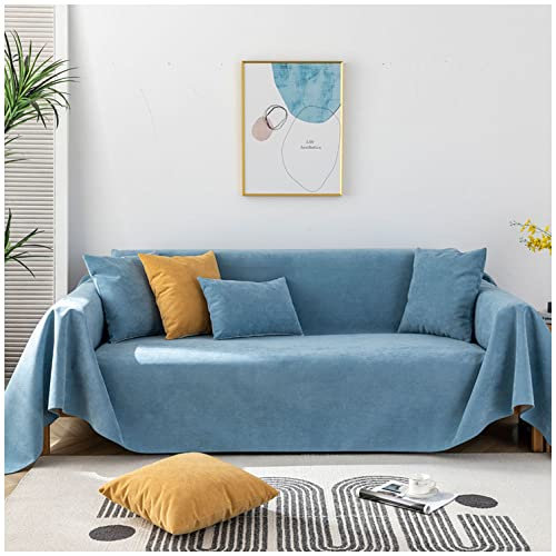 YOPOIY Wasserdicht Ölfest Kuscheldecke, rutschfest Sofadecke Wasserfeste Universal Couchdecke Möbel Protector für Kinder Hunde Katzen -blau-180 × 260 cm (70 × 102 Zoll)