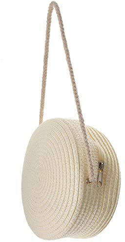 CALLARON Fashionable Strohtasche Für Damen Sommer Strandtasche Handgewebte Aufbewahrungstasche Für Urlaub Und Cremefarbene Umhängetasche Für Handy Und Geldbörse