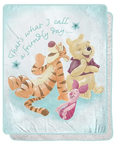 Northwest Winnie Puuh Silk Touch Sherpa Überwurfdecke, 101,6 x 127 cm, Friendly World