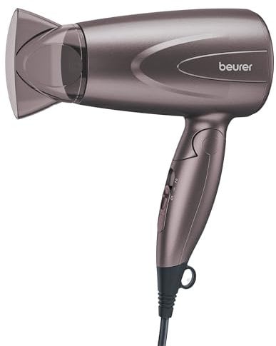 Beurer HC 17 Haartrockner, kompakter Föhn mit Klappfunktion, zwei Heiz- und Gebläsestufen, 1300 Watt, Überhitzungschutz und Profidüse, klappbarer Haartrockner für unterwegs mit Aufhängeöse