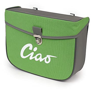 MOTO NOSTRA Satteltasche Grün, Grau Länge 300mm, Höhe 215mm, Breite 90mm für Ciao Mofas Ersatz Ledertasche Stauraum