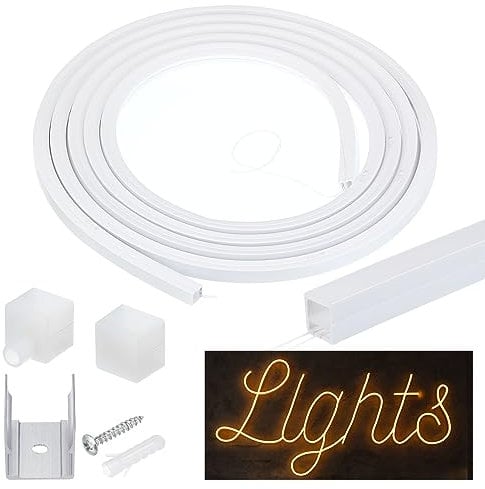 PATIKIL LED Diffusor Kanal 5Meter 10mm LED Silikon Kanalsystem mit Cover Ende Kappen für LED Streifen Licht Montagen Lichtleisten Kanal