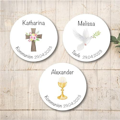 Aufkleber Etiketten Selbstklebend Kommunion Konfirmation Taufe