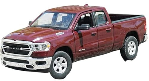 Motorfahrzeuge Replika Auto 1/27 Für Dodge RAM 1500 Legierung Pickup Auto Modell Diecast Simulation Geländefahrzeuge Simulation Originalgetreue Nachbildung (Color : Red)