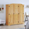 Lechnical Corona Range 3 Door Mexican Pine Wood Wardrobe, Furniture, Cabinets and Storage Cabinets (SPU:243733)