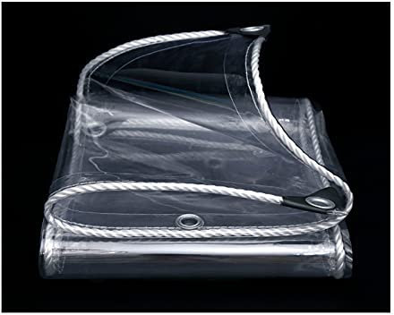 ASHILD Transparente Plane, wasserdichte, klare Plane, verstärkte Ecken, 300 g/m² Anti-Aging-Isolierung, weiche Glasplanen, für Terrassenüberdachung, Camping, Outdoor, Zeltabdeckung, Veranda-Überdac