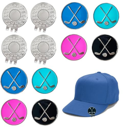 XingyLi 12pcs Golf Ball Markers Magnetic Hat Clips Set, Funny Golf Tool Accessories, Ball Marker fit Golf Divot Tools Hat Bag, Value Gift Set for Men Women Ladies Golfer Fan Daddy