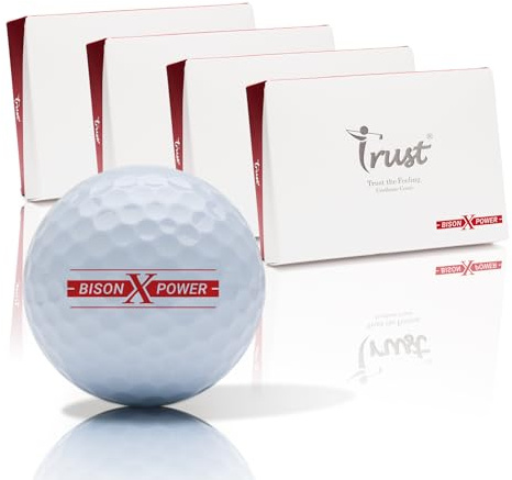 Trust Golfbälle Bison V Power | Bison X Power | Für Profis und Spieler mit niedrigem Handicap | Maximale Distanz | Hohe Stoppkraft | Gerader Flug | Urethan-Schale für ultimative Kontrolle -12/48 Bälle