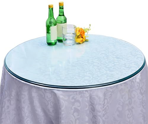 LIGUOYI Vidrio Redonda para Mesa, Mesa Redonda Espesor 8mm Vidrio Templado Transparente Ø 45 55 65 70 80 90cm Cristal Redondo Tablero, Bordes Suaves, para Mesas De Comedor, Mesas De Café