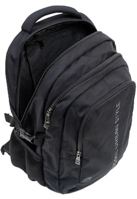 budmil ergonomischer Schulrucksack für Jungen und Mädchen 32L - für Teenager Kinder ab Klasse 5 - wasserabweisend - Rucksack mit 3 Fächer & belüftete Rückseite (Edwin Urban Black)