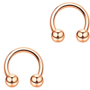 Decentraland 2PCS Rose Gold 16G 1.2mm Titanium Steel Surgical Steel Septum Piercing Stainless Steel Horseshoe Septum Nose Rings U-shaped Nose Lip Piercing Septum Jewelry for Women 8mm