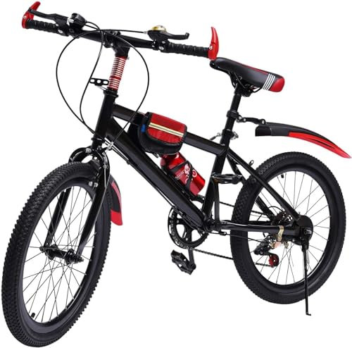 Mountainbike 20 Zoll, Kinderfahrrad Jungen Hartstahl Fahrräder Doppel Scheibenbremse Fahrrad für Mädchen Jungen, Kompass
