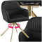 tectake® Esszimmerstuhl drehbar, Armlehnstuhl drehbar, ergonomischer Stuhl Samt, Stühle für Esszimmer, Möbel für Wohnzimmer, Arbeitszimmer, Esstisch, Schminktisch - schwarz/Gold