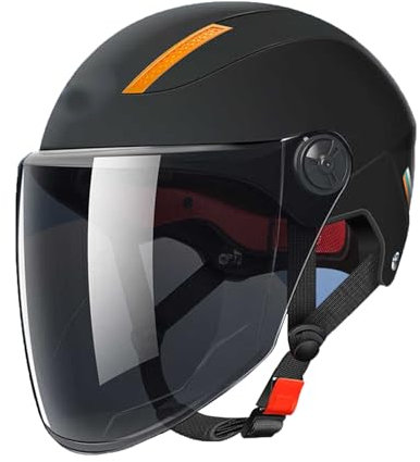 retrò Casco Scodella Portatile Mezzi Caschi Jet, Mezzo Casco da Motociclista Vintage Caschi Caschi Casco A Scodella Scooter Motorino ECE Omologato Mezzo Elmetto da Moto retrò