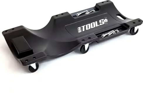 Chariot de Visite BM TOOLS BMT-Roulette Mécanicien Garagiste, Planche de Travail pour vidange véhicule, 6 roulettes pivotantes