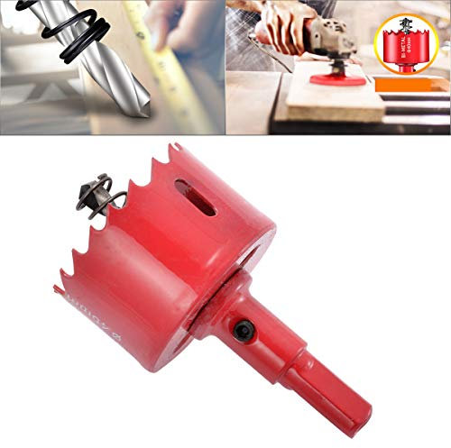 HOHXEN Lochsäge 45mm, M42 HSS Heavy Duty Bi-Metall Lochsäge mit Positionierbohrer zum Schneiden von Mildstahl, Edelstahl, Gusseisen, Messing, Aluminium, Holz, PVC-Rohr, Gipskarton, Dichtebrett - Rot