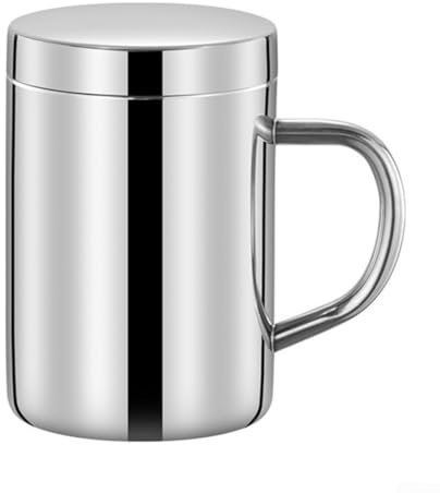 Taza de café de viaje de acero inoxidable con tapa, taza de té aislada de doble pared