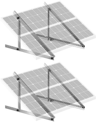 VEVOR Support Panneau Solaire, 114 cm, Fixation Panneau Solaire de 100-400 W Inclinable Réglable 0-90°, Lot de 2, Aluminium Léger, Pieds Pliables pour Camping-car, Toit, Bateaux, Système Hors Réseau