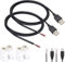 joonnair 1M 22 AWG 2-poliger USB 2.0 Kabel, 12V 3A USB-Stecker, DIY Lötbar, für Tablet, PC, Smartphone & mehr