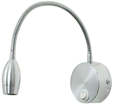 NUOBESTY LED Wandleuchte mit Flexiblem Arm 3w 360 Grad Silber Aluminium | Leselampe Bett Dimmbar, Schlafzimmer und Schreibtisch, 200 Lm, für Zuhause