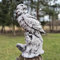 FABRIQ Adler Statue - Steinfigur Adler Schwarz, Frostsicher für Außenbereich, Adlerstatue auf dem Felsen, Steinadler, H:34cm, 6kg, Vogel Design für Garten oder Terrasse